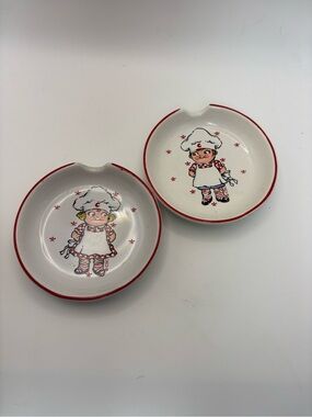 Vintage Campbell's Kids Ceramic Spoon Rest Set of 2